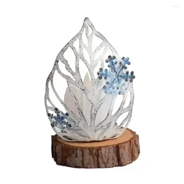 Titulares do vela Retro Iron Christmas Christmas Snowflake Candlestick Ornament para festa de aniversário de casamento