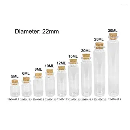 Storage Bottles Drift Mini Message Decoration Vials Containers 5ml/6ml/8ml/10ml/12ml/15ml/20ml/25ml/30ml Clear Jars Cork Glass