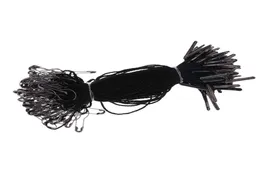 1000 pezzi Black Hang Tag String con perno di sicurezza a forma di pera nera 105 cm Buono per tag di abbigliamento appennato5260192