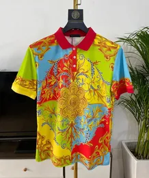 Floral Printed Polo Shirts for Men Clothing Luxury Royal Style Baroque Brand Short Sleeve Mens Casual Tops Ropa Para Hombre 240511