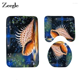 Bath Mats Zeegle 3Pcs/set For Toilet Bathroom Floor Non-slip Mat Carpet Lid Cover Absorbent Shower