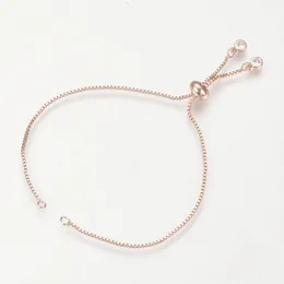 Braccialetti per cursore in ottone rotondo regolabili da 5 pezzi da 24 cm Longlasting Ploted Charm Link Making for Women Faiy Jewelry 240423