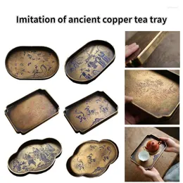 Çay tepsileri antik bakır tepsisinin takliti saf el yapımı lake boyama ev odası/çalışma/ofis/çayevi töreni malzemeleri