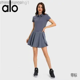 Desginer Als Yoga Aloeトップシャツ服ショートウーマンフィットネス半袖女性リラックスできる通気性のある衣服ライトと薄いクイックドライアウトドアソルジャーテニススポーツポル