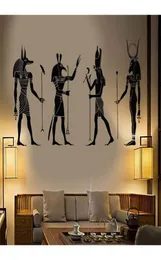 Decoração de parede grande egito egípcio, adesivo da sala de vinil arte removível pôster moderno anubis ra seth apis mural d547 2109442438