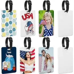 Blank White Lage Sublimation Neoprene em branco Tags de viagem com tira de tira de latera de latera