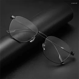Sonnenbrillen Frames 88005 Retro hochwertige ultra -leichte reine Titan -Titan -Brillenrahmen Optische Rezept Customized Anti Blue Gläses