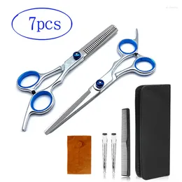 7PCS/Set Stainless Steel Pet Dogs Grooming Scissors Suit Hairdresser For Professional Animal Barber Cutting Tools