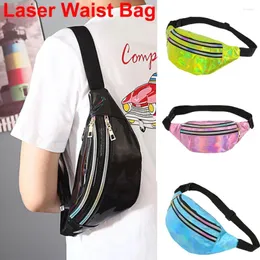 Storage Bags 2024 Fashion Male Holographic Fanny Packs Laser PU Zip Waist Beach Travel Women Belt Bag For Girls