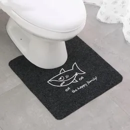 Badmatten U-förmige Toilettenbodenmatte Bad nicht rutschfestes Fußpolster 3 Farbe Haushalt Cartoon Style Kear-resistent
