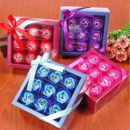 BOX PCS Valentine 9 regali Flower Wedding Birthday Artificiale Sapone rosa Regali di San Valentino DECORAZIONE FY3508 911 S 11