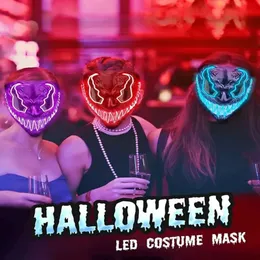 Máscara Festa Luz Up Halloween Led for Adults Kids Máscaras de brilho exclusivas de néon com olhos brilhantes escuros e maus 828 Sur