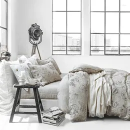 Sängkläder sätter GXC Pure Natural Linen Bed Set 4st Bedclothes Bedcover White Grey Däcke Cover Comporter