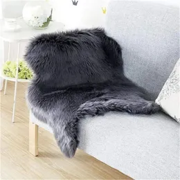 Halılar 40x60cm yumuşak kürk yapay koyun derisi peluş halı sandalye kapağı yastık yatak odası paspas sıcak kıllı anti-kayma halı ped