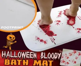 Badmatten Qualität Fußmatte Horror Blutmatte blutige Farbfarbe Änderung Fußabdruck Antislip Home Party Halloween Dekoration6651267
