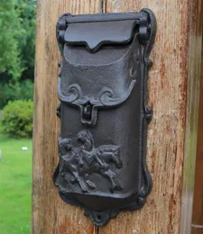 صندوق بريد الحديد الزهر في الهواء الطلق مربع البريد صندوق البريد جبل صندوق زخرفية للمنزل حديقة خارجية حديد الحصان حيوان صغير V5354391