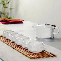 TeAware Sets Çin Çay Porselen Celadon Cups El yapımı çaydanlık elle boyalı servis zarif çaylak B023