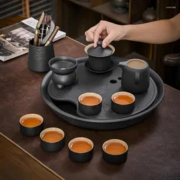 Zestawy herbaciarni vintage zbiór herbaty Infuser Portable 6 osób chiński kubek oryginalne usługi spójne de cha podróż