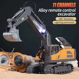 1 pcs Toy Remote Control Excavator 2.4G Veicoli ingegneristici multifunzionali e scavo di 11 funzioni per bambini giocattolo regalo 240511