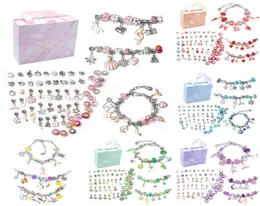 Charm Bracelets Bracelet Kit für Frauen DIY -Schmuckzubehör machen Metallanschläge Set Kids Handgefertigte makroporöse Perlen Trend Hand 5332190