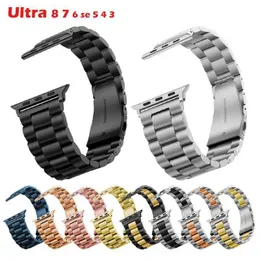 Cinta di metallo delle bande di orologi per fascia di mela 49mm 45mm 41mm 41mm 44mm 44mm in acciaio inossidabile cinghia di correa i 42mm Series 7 6 SE 8 Ultra Q240510