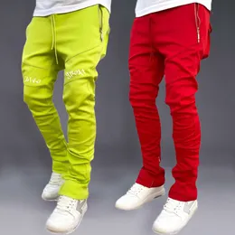 2024 New Sportswear Mens coreano outono leggings elástico Slim Fit School School Chao Brand Running Leisure calças