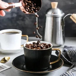 Fincan tabakları yeniden yapılandırılabilir kahve kupa Noel seyahat ofisi lüks Avrupa seti kahvaltı tazzine caffe porselen fincan 170ml