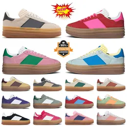 2024 Fashion Designer Casual Shoes Women Girls Bold Cream Collegiate Green Active Pink Blue Burst Gum Suede Leather Platform Sneakers Black White Womens Trainers