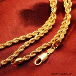 Gelbe massive Gold G/F Frauen Halskette 24 "Seilkette Charmaning Schmuck am besten mit verpackt