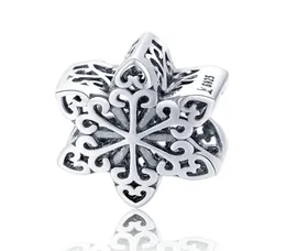 925 Sterlings Silver Snowflake Charms Fit Bracelet For Girls' Crhistmas Gift Charm High Polish Vintage4562426