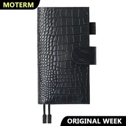 Moterm Arrival Croc Grain Leather Original Weeks Cover for Hobonichi Mega Notebook Diary Planner Organizer 240510