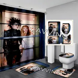 Shower Curtains Edward Scissorhands 3D Waterproof Bathroom Curtain Anti-slip Bath Mat Set Toilet Rugs Carpet Home Decor L02