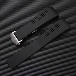 Watch Bands Accessori in gomma Banda per Carrera 20mm 22mm 24mm TPU Black Sile Strap Q240510