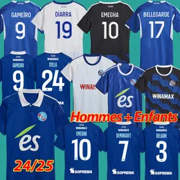 2024 2025 RC Strasbourg Emegha Soccer Jerseys Deminguet Bellegarde Gameiro Sahi Dion Maillot de 발