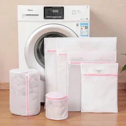 Laundry Bags Classic Bag Pink Zipper Fine Mesh Washing Household Dirty Clothes Stroage Basket For Machine