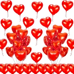 Party Decoration 50pcs 10 Inch Red Love Aluminum Film Balloons For Valentine's Day Parties Wedding Ceremonies Advertising Decorations