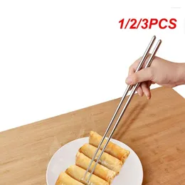 Chopsticks 1/2/3st Längt rostfritt stål Återanvändbara japanska sushi Sticks Korean Pot Noodles Stek Tabeller Bestämda kinesiska