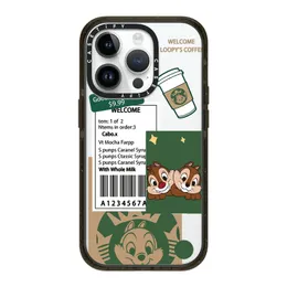 Casetify Телефонные чехлы зеркал акриловая белка метка Doraemon Shockper Phone Case для iPhone 11 12 13 14 15 Plus Pro Max Soft TPU защитный телефон.