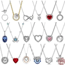 925 Silver Fit Pandoras Necklace Pendant Heart Classic Hearting Hearts Round Round Pumpkin Car Pendant