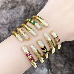 Aberto Aberto simples adorável adorável vintage zircônia de zircônia ouro bancos de jóias de jóias de moda para mulheres conjuntos de cobre manguito de cobre