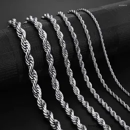 Pendants Sterling Sier 2/3/4MM 16-24 Inches Rope Chain Necklace For Men Women Fashion Punk Wedding Party Gifts Jewelry