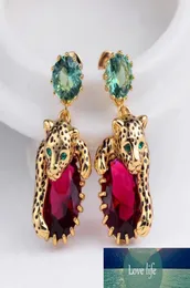 Amybaby 2018 2018 Intamellato Glassa Panther Panther Leopard Red Sone Collana Drop Earring Ajustable Ring Gioielli per Party3194807