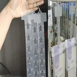 Haczyki 2PC Plastikowe towary przezroczyste paski wyświetlacza z klipsami przekąski supermarket wiszący towar promocja pasa magazynu detalicznego