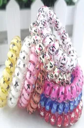 Zufällige Farbe Leopard Star Dot Haarringe Telefon Wire Elastics Bobbles Haarbänder Kinder Erwachsene Haarzubehör können als Bra8173686 verwendet werden