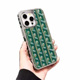 Gy Telefon Case Designer Custodia per iPhone per iPhone 15 Pro Max 14 Pro Max 13 Pro 12 11 Caso Monogramma Monogramma in pelle Monogramma da donna Shock Affronta Shock Electroplated Cover Panel Case