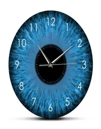 Olhos azuis Iris Opticianry Wall Clock Weird Macro Reptilian Eye Eye Eye Projetado Decoração de casa Relógio Eye Doctor Ophthalmology Gifts H4131884