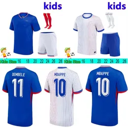 24 25 Maglie di calcio francesi Case Cities Away Euro Cup 2026 qualifica calcio Mbappe Dembele Coman Saliba Kante Griezmann KIDS KIDS MEN Player Shirt da calcio