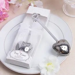 Party Favor Stainless Steel Heart Shape Tea Infuser Ball Novelty Supplies Wedding Gifts For Guests Favors 20pcs/lot