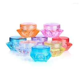 Storage Bottles 200pcs 3ml/5ml Empty Diamond Shape Plastic Pot Travel Jar For Cosmetic Cream Lotions Eye Shadow Beauty Nail Jewelry