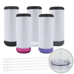 1 Bluetooth 16Oz Sublimation 4 In Can Cooler Double Wall Stainless Steel Smart Wireless Speaker Music Tumblers Personalized Gift Fy5946 0510 Fy596 050
